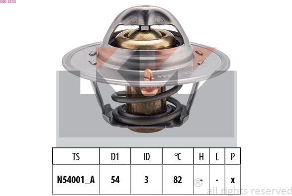 KW 580 233S - Termostats, Dzesēšanas šķidrums adetalas.lv