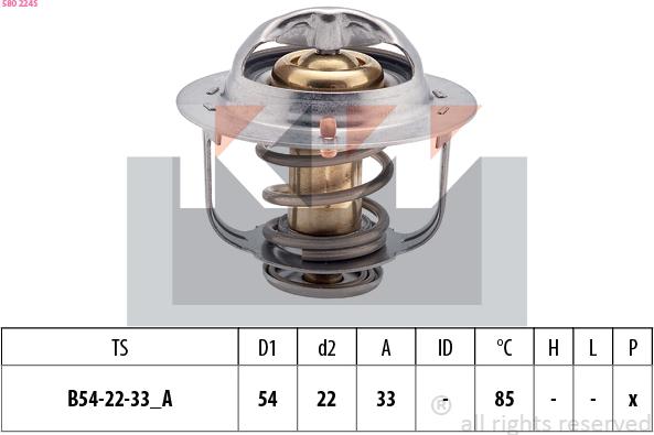 KW 580 224S - Termostats, Dzesēšanas šķidrums adetalas.lv