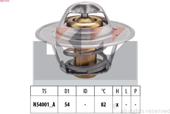 KW 580 273S - Termostats, Dzesēšanas šķidrums adetalas.lv