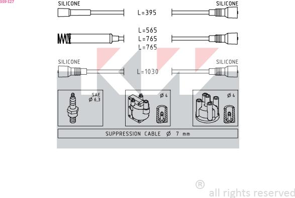 KW 359 527 - Augstsprieguma vadu komplekts adetalas.lv