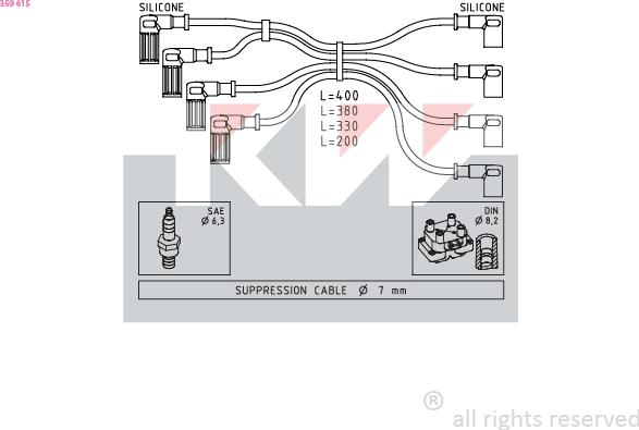 KW 359 615 - Augstsprieguma vadu komplekts adetalas.lv