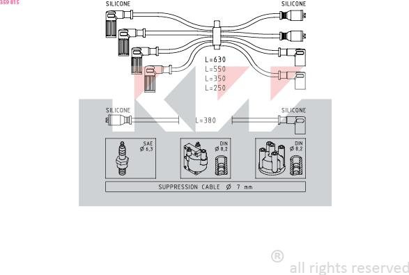 KW 359 815 - Augstsprieguma vadu komplekts adetalas.lv