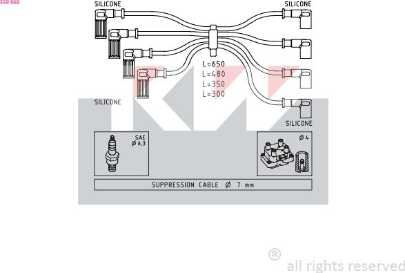 KW 359 888 - Augstsprieguma vadu komplekts adetalas.lv