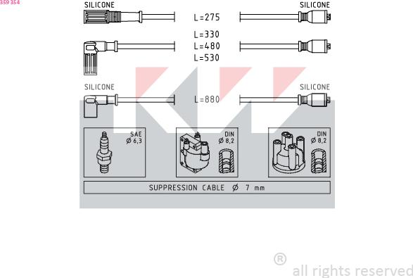 KW 359 354 - Augstsprieguma vadu komplekts adetalas.lv