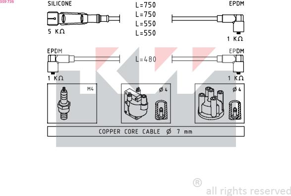 KW 359 736 - Augstsprieguma vadu komplekts adetalas.lv