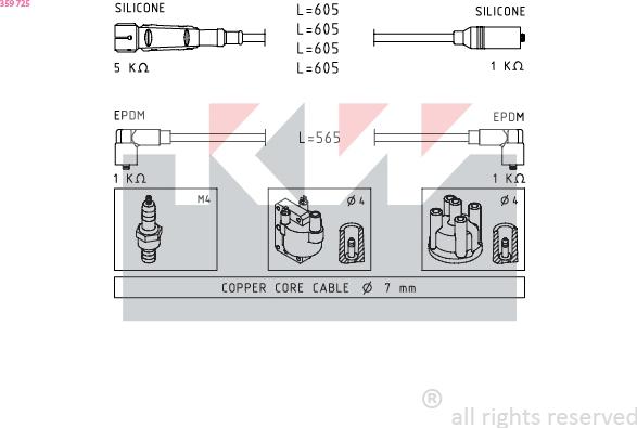 KW 359 725 - Augstsprieguma vadu komplekts adetalas.lv