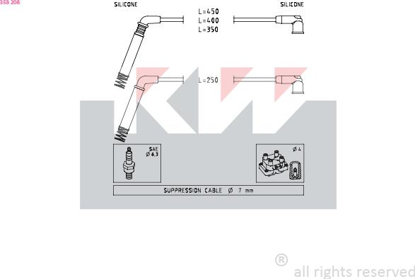 KW 358 208 - Augstsprieguma vadu komplekts adetalas.lv