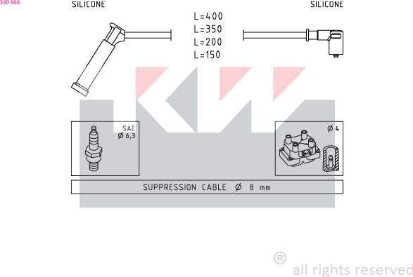 KW 360 984 - Augstsprieguma vadu komplekts adetalas.lv