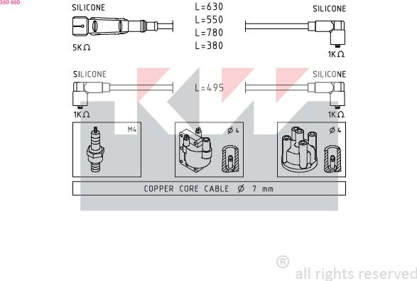 KW 360 660 - Augstsprieguma vadu komplekts adetalas.lv