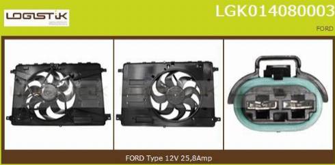 LGK LGK014080003 - Elektromotors, Dzes. sist. radiatora ventilators adetalas.lv