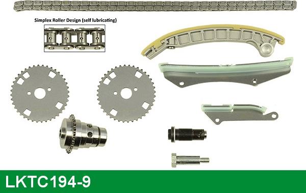 LUCAS LKTC194-9 - Sadales vārpstas piedziņas ķēdes komplekts adetalas.lv