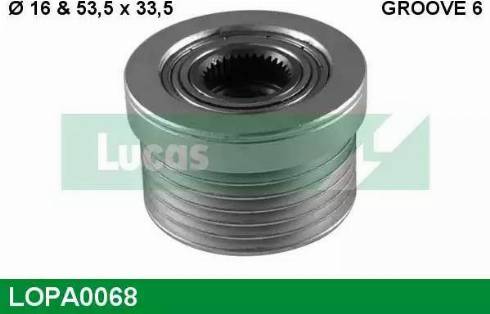 Lucas Engine Drive LOPA0068 - Piedziņas skriemelis, Ģenerators adetalas.lv