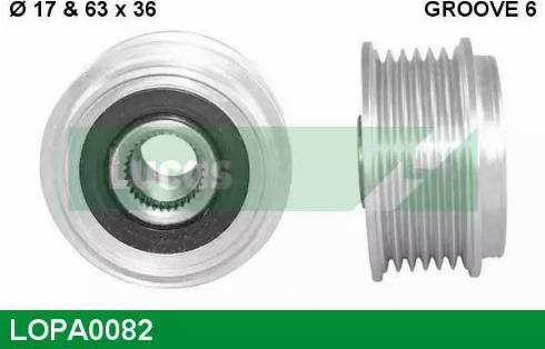 Lucas Engine Drive LOPA0082 - Piedziņas skriemelis, Ģenerators adetalas.lv