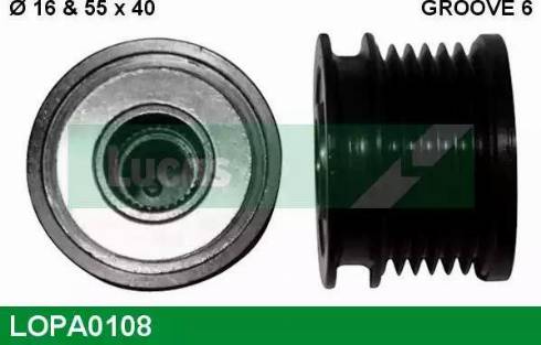 Lucas Engine Drive LOPA0108 - Piedziņas skriemelis, Ģenerators adetalas.lv