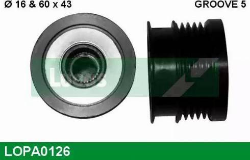 Lucas Engine Drive LOPA0126 - Piedziņas skriemelis, Ģenerators adetalas.lv