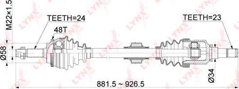 LYNXauto CD-1146A - Piedziņas vārpsta adetalas.lv