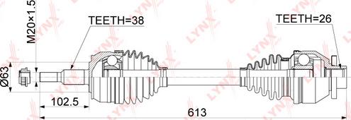 LYNXauto CD-1163 - Piedziņas vārpsta adetalas.lv