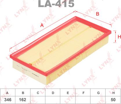 LYNXauto LA-415 - Gaisa filtrs adetalas.lv