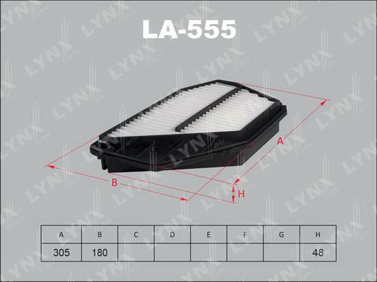 LYNXauto LA-555 - Gaisa filtrs adetalas.lv