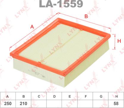 LYNXauto LA-1559 - Gaisa filtrs adetalas.lv