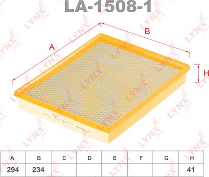 LYNXauto LA-1508-1 - Gaisa filtrs adetalas.lv