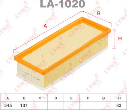 LYNXauto LA-1020 - Gaisa filtrs adetalas.lv