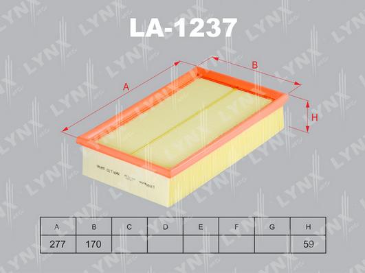 LYNXauto LA-1237 - Gaisa filtrs adetalas.lv