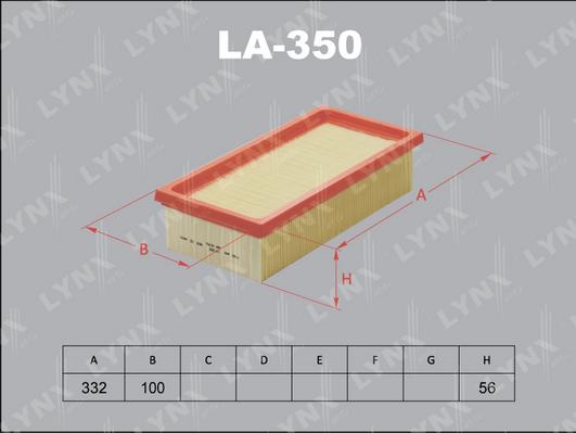 LYNXauto LA-350 - Gaisa filtrs adetalas.lv