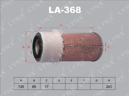 LYNXauto LA-368 - Gaisa filtrs adetalas.lv