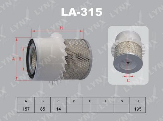 LYNXauto LA-315 - Gaisa filtrs adetalas.lv