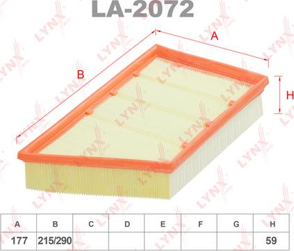 LYNXauto LA-2072 - Gaisa filtrs adetalas.lv