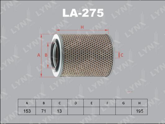 LYNXauto LA-275 - Gaisa filtrs adetalas.lv