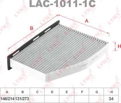 LYNXauto LAC-1011-1C - Filtrs, Salona telpas gaiss adetalas.lv