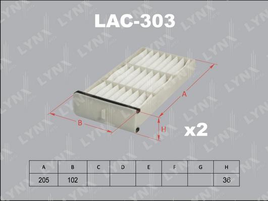 LYNXauto LAC-303 - Filtrs, Salona telpas gaiss adetalas.lv