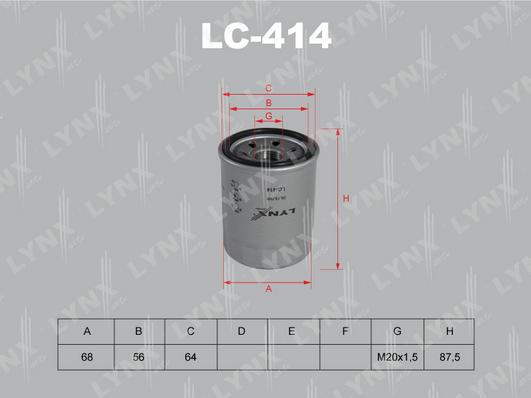 LYNXauto LC-414 - Eļļas filtrs adetalas.lv