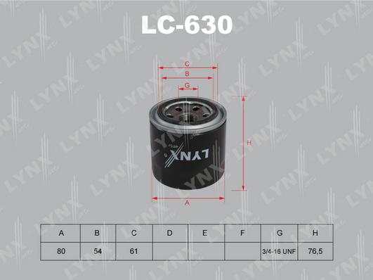 LYNXauto LC-630 - Eļļas filtrs adetalas.lv