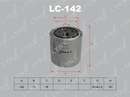 LYNXauto LC-142 - Eļļas filtrs adetalas.lv