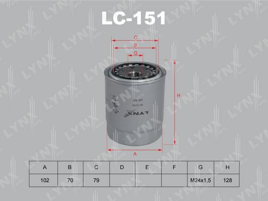 LYNXauto LC-151 - Eļļas filtrs adetalas.lv