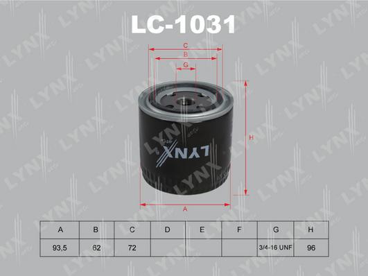 LYNXauto LC-1031 - Eļļas filtrs adetalas.lv