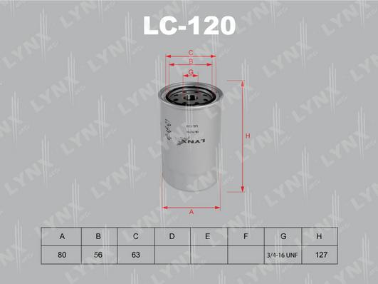 LYNXauto LC-120 - Eļļas filtrs adetalas.lv