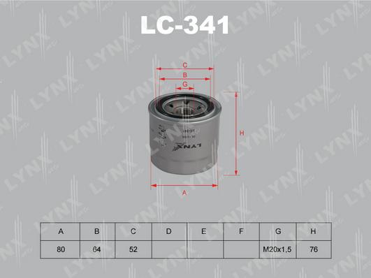 LYNXauto LC-341 - Eļļas filtrs adetalas.lv