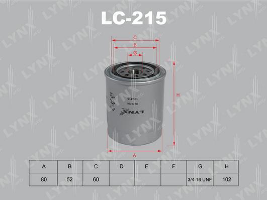 LYNXauto LC-215 - Eļļas filtrs adetalas.lv