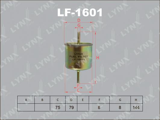 LYNXauto LF-1601 - Degvielas filtrs adetalas.lv