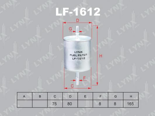 LYNXauto LF-1612 - Degvielas filtrs adetalas.lv