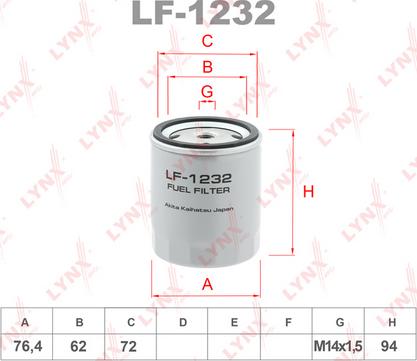 LYNXauto LF-1232 - Degvielas filtrs adetalas.lv