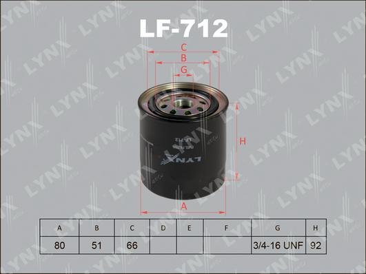 LYNXauto LF-712 - Degvielas filtrs adetalas.lv