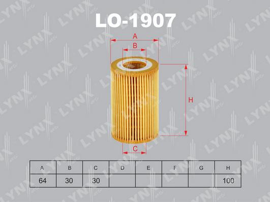 LYNXauto LO-1907 - Eļļas filtrs adetalas.lv