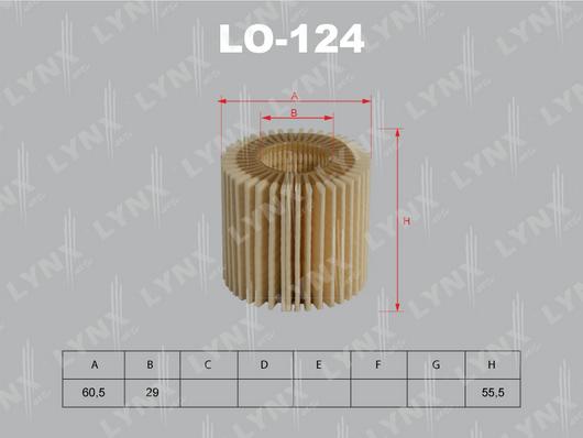 LYNXauto LO-124 - Eļļas filtrs adetalas.lv