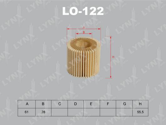 LYNXauto LO-122 - Eļļas filtrs adetalas.lv