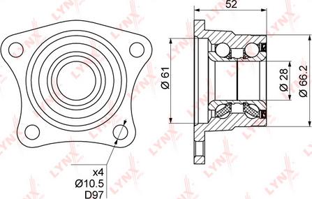 LYNXauto WB-1024 - Riteņa rumbas gultņa komplekts adetalas.lv